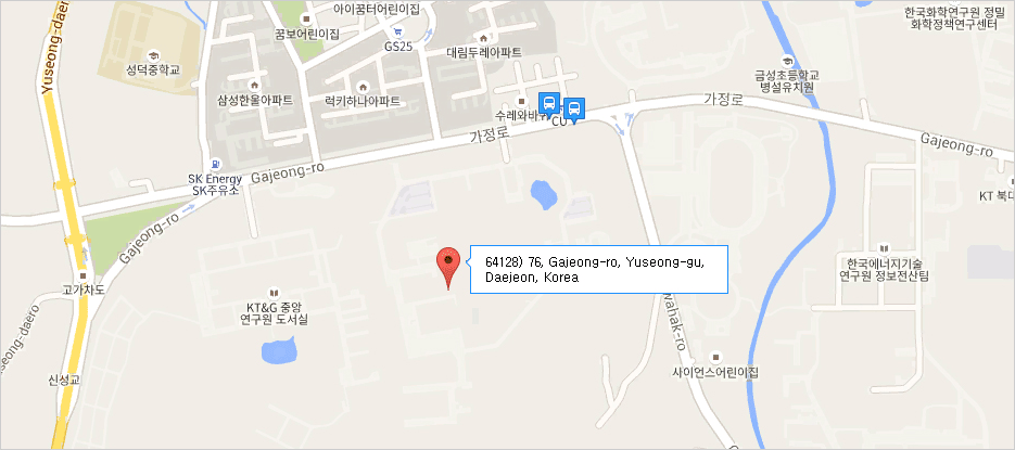 >Hanwha Compound R&D Center map - 6, Sinseong-dong, Yuseong-gu, Daejeon, Korea